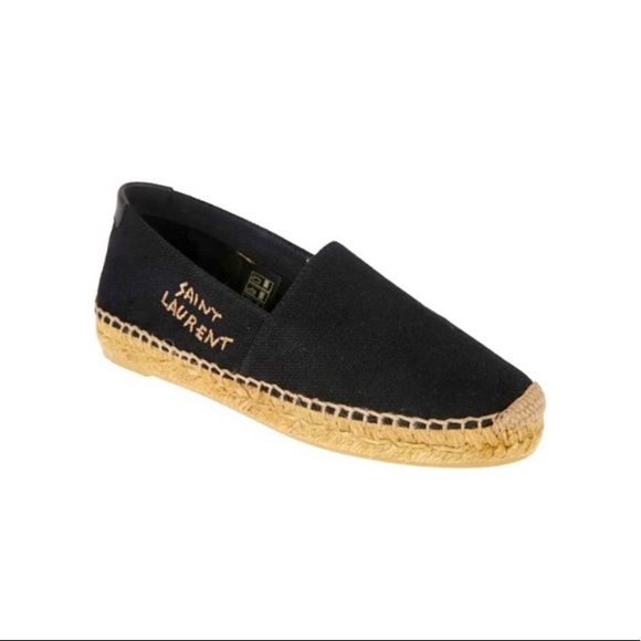 Embroidered Canvas Espadrilles in Black - Saint Laurent